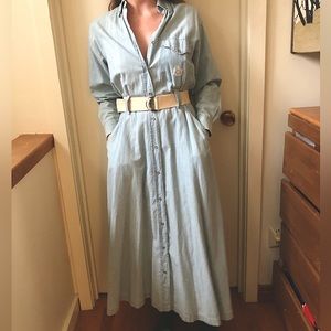 1970’s Calvin Klein denim long shirt dress